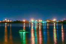 海港,海,夜