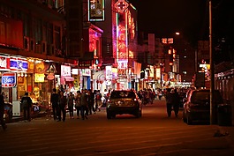 霓虹燈,光,街