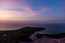 日出,海岸線,巖