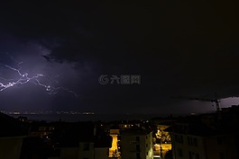 黑暗,夜,閃電