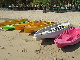 劃獨(dú)木舟,海,海灘