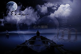 女人,月亮,愛情