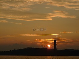 韓國,日落,天空