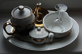 喝,杯,茶