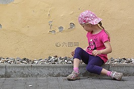 孩子,女孩,播放