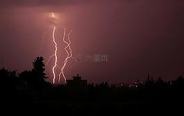 閃電,夜,光