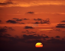天空,太陽,云