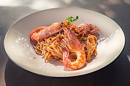 面食,蝦,食品
