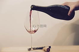 葡萄酒,倒,玻璃