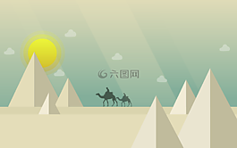 駱駝,沙漠,金字塔