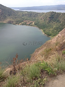 島,火山,火山口