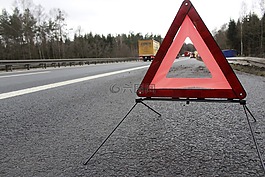 警告三角形,事故,公路