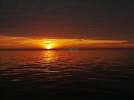 日落,夜,傍晚的天空
