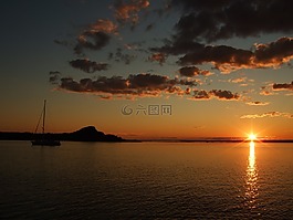 水,太陽,日落