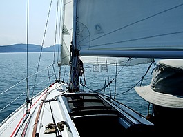 帆船,海,風