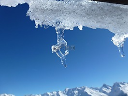 冰柱,山,雪