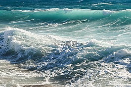 波,海,自然