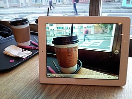 ipad的,重復(fù)景觀,咖啡廳