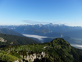 山,天空,霧