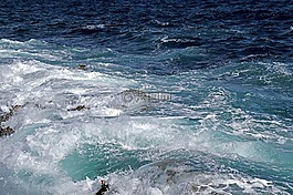 藍色,巖,海