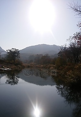 景觀,湖,山