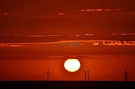 borkum,日落,余輝