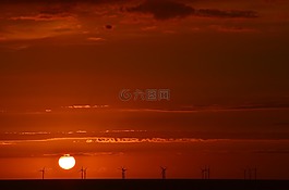 borkum,日落,余輝