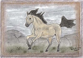 圖像,繪畫,野馬