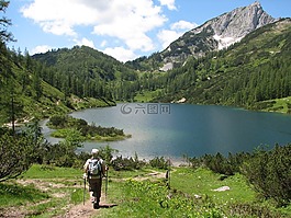 奥地利,山,景观