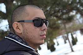 男子,臉,眼鏡