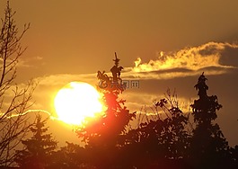 日落,天空,云