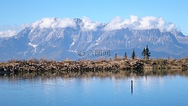 山,水庫,景觀