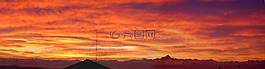 日落,天空,云