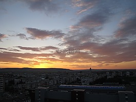 天空,日落,云