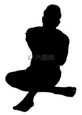 剪影,男子,坐在