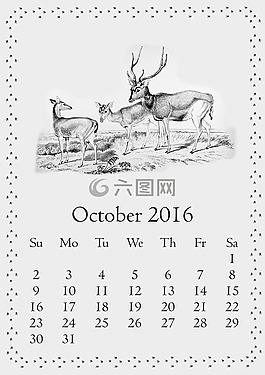 日歷,十月,2016