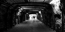 隧道,人,剪影