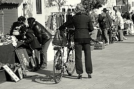 fleamarket,女子,自行車
