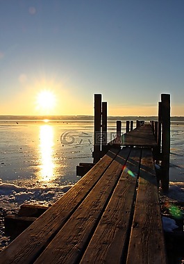黄昏,ammersee,太阳