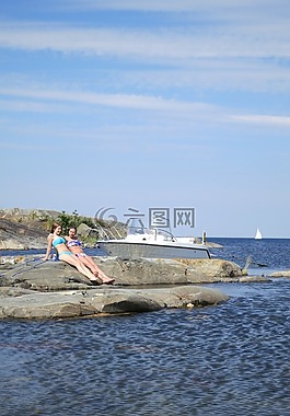 船,海,夏天
