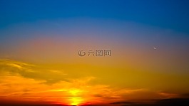 日落,天空,云
