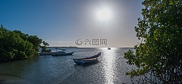 海灘,船,景觀