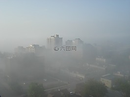城市,霧的早晨,神秘