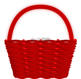 籃,紅色,塑料