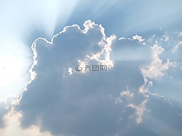 云,太陽(yáng),神的手指