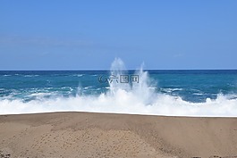 砂,的水體,海灘
