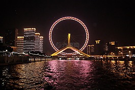 摩天輪,夜,天津