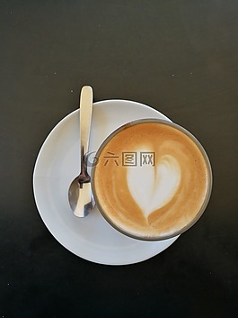 咖啡,心,勺子