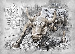 公牛,雕像,符號