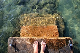 海,水,腳